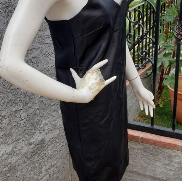 ❤SEXY n:philanthropy   Vegan‎ Leather LITTLE SLIP DRESS - Picture 9 of 9